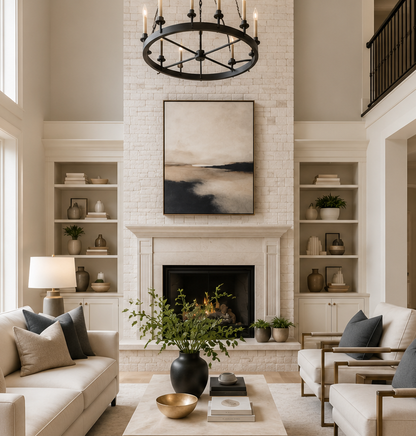 Living room prepared for sale